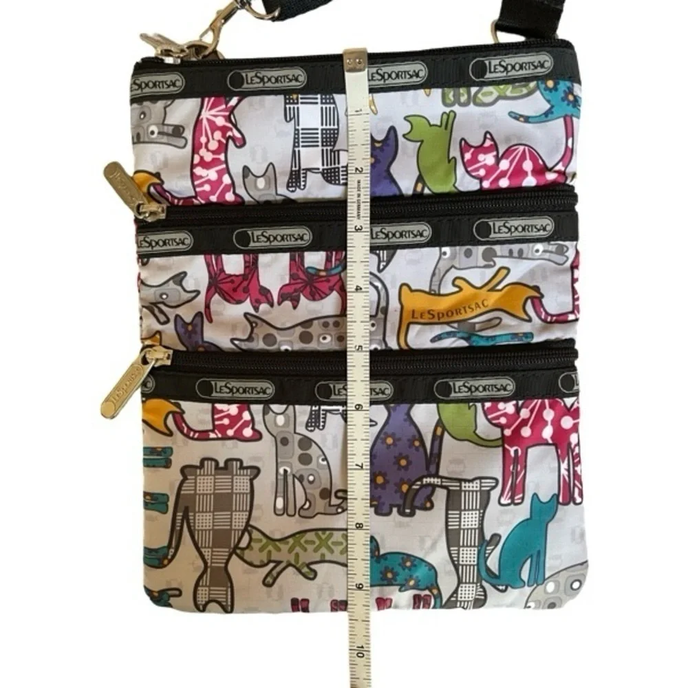 RARE LeSportSac Cats 3-Zip Adjustable Crossbody Bag